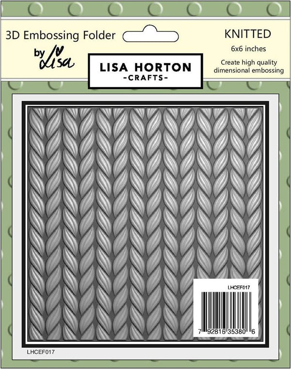Lisa Horton Crafts Embossing Folder 6"X6" Knitted*