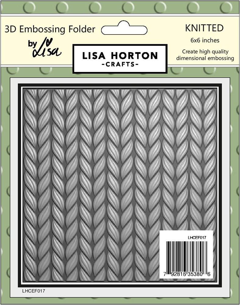 Lisa Horton Crafts Embossing Folder 6"X6" Knitted*