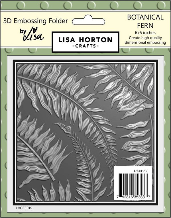 Lisa Horton Crafts Embossing Folder 6"X6" Botanic Fern*