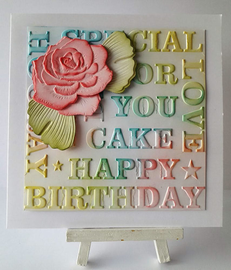 Lisa Horton Crafts Embossing Folder 6"X6" Birthday Greetings*