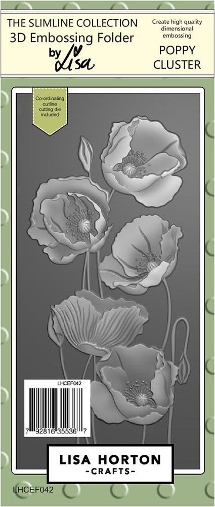 Lisa Horton Crafts Embossing Folder Poppy Cluster