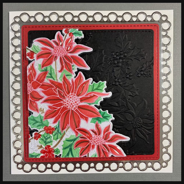Lisa Horton Crafts Embossing Folder Poinsettia And Holly