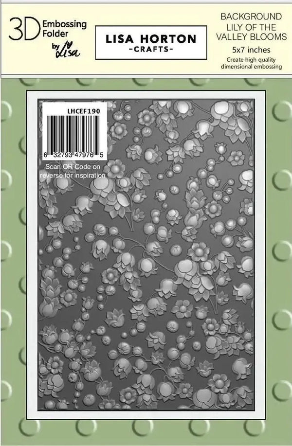 Lisa Horton Crafts Mini Blooms Embossing Folder 5"X7" Lily Of the Valley Background