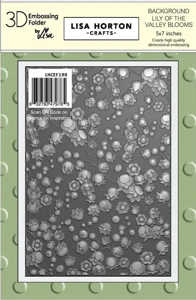 Lisa Horton Crafts Mini Blooms Embossing Folder 5"X7" Lily Of the Valley Background