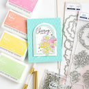 Pinkfresh Studio Stencils 4"X9" 6pack  Rainbow Daisies Layering*