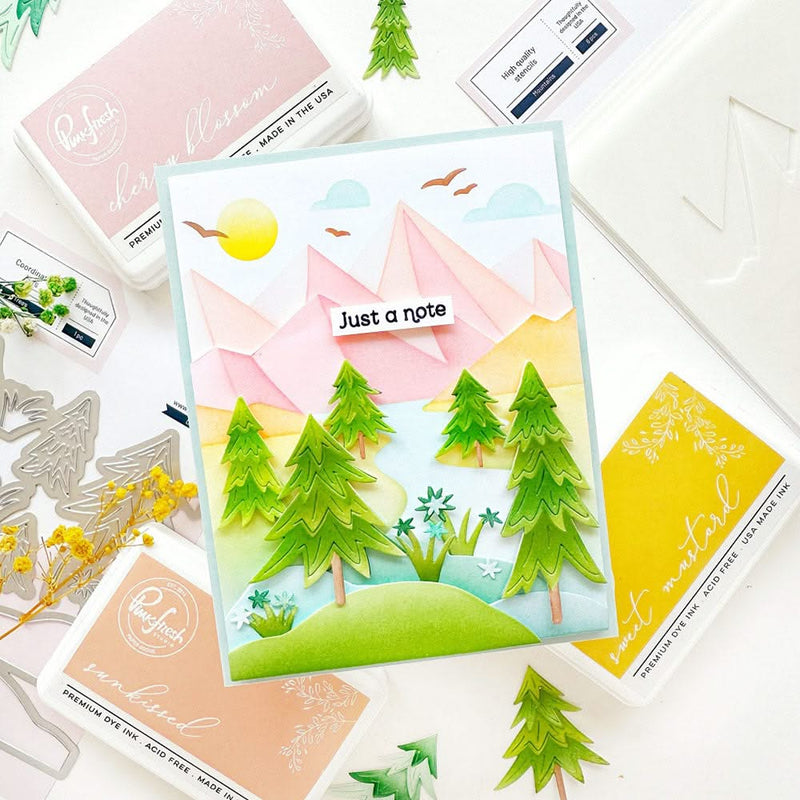 Pinkfresh Studio Stencils 4.25"X5.5" 6/Pkg Mountains*