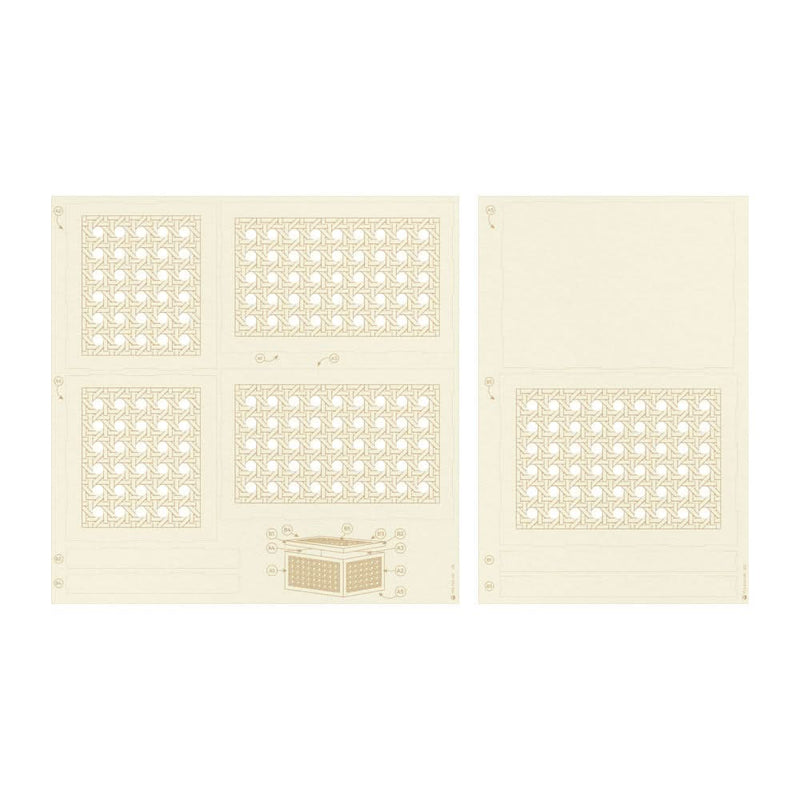 P13 Flowerish Light Chipboard Shaker Base 6"X8" Rattan Box*