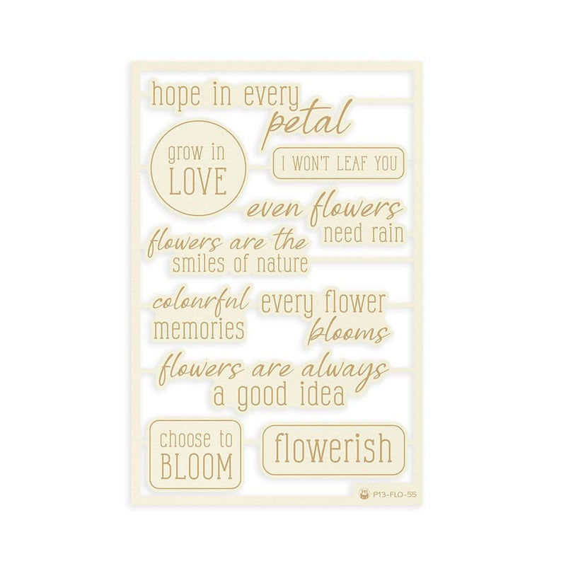 P13 Flowerish Light Chipboard Embellishments 4"x6" 10 pack*