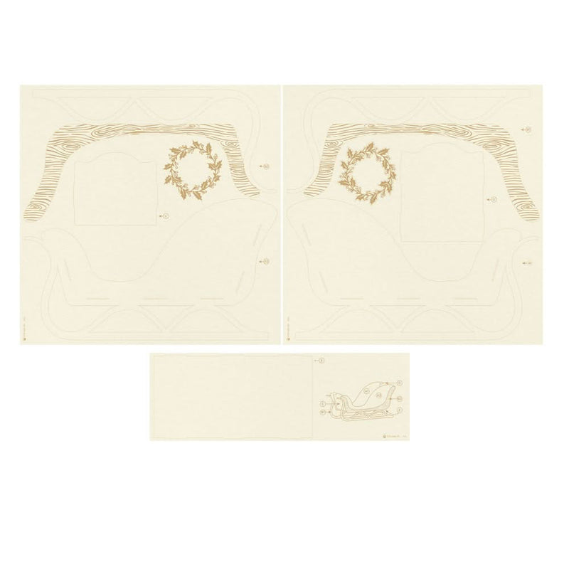 P13 Santa's Workshop Light Chipboard 3D Base 12"X12" Sleigh*