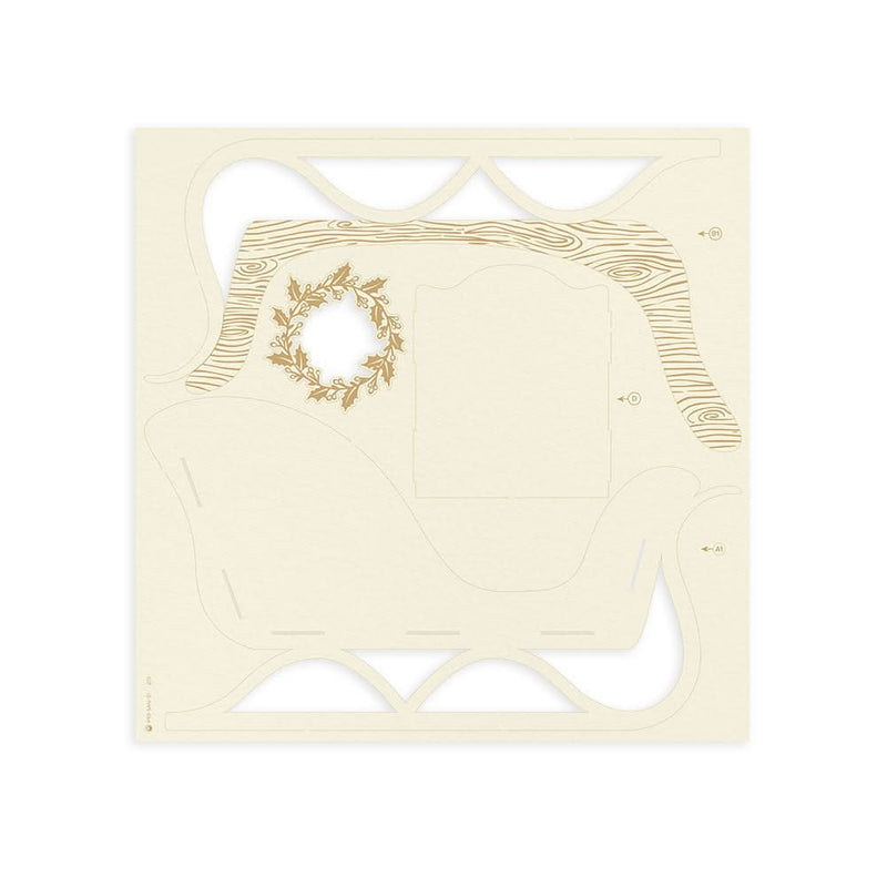 P13 Santa's Workshop Light Chipboard 3D Base 12"X12" Sleigh*