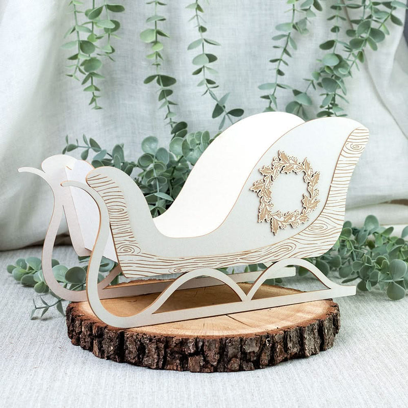 P13 Santa's Workshop Light Chipboard 3D Base 12"X12" Sleigh*