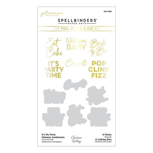 Spellbinders Glimmer Hot Foil Plate & Die Set It's My Party*