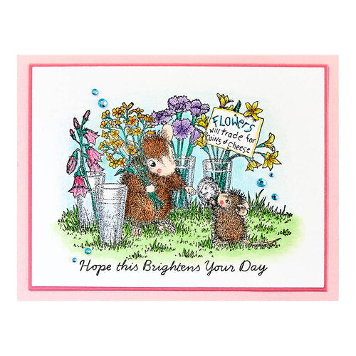 Spellbinders House Mouse Cling Rubber Stamp Flower Market, Spring Has Sprung
