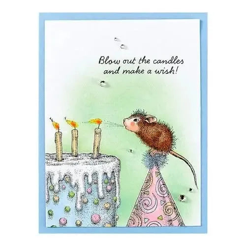 House Mouse Cling Rubber Stamp Top Notch Birthday