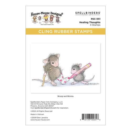House Mouse Cling Rubber Stamp Healing Thoughts