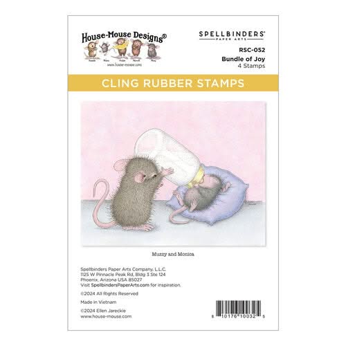 House Mouse Cling Rubber Stamp Bundle Of Joy
