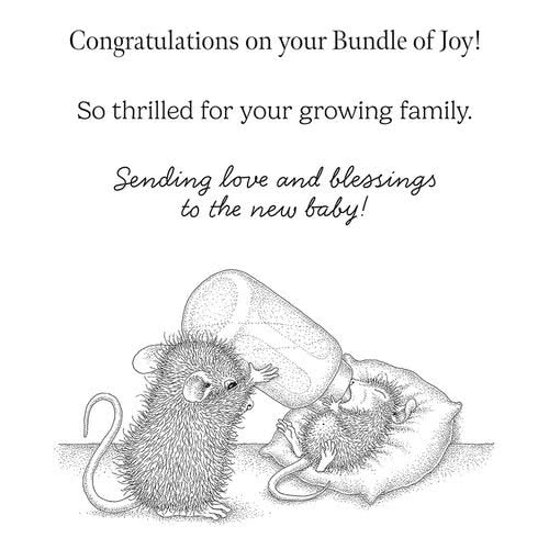 House Mouse Cling Rubber Stamp Bundle Of Joy