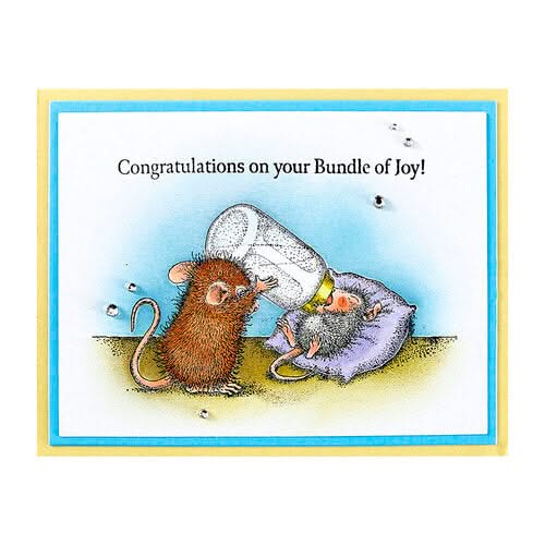 House Mouse Cling Rubber Stamp Bundle Of Joy