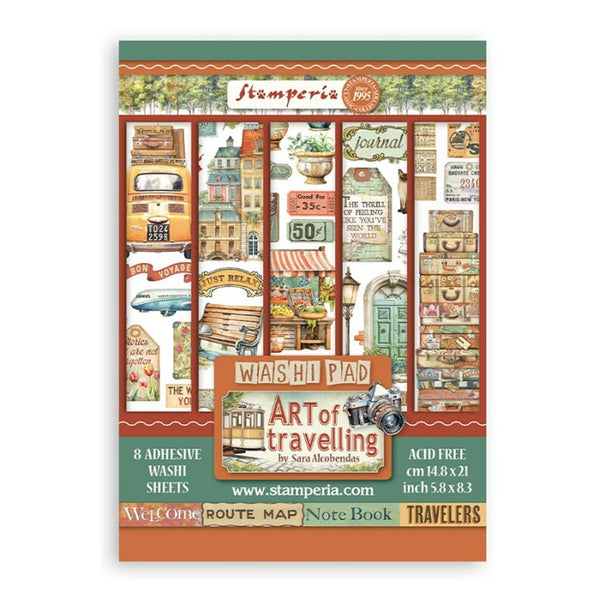 Stamperia A5 Washi Pad 8/Pkg - Art of Travelling