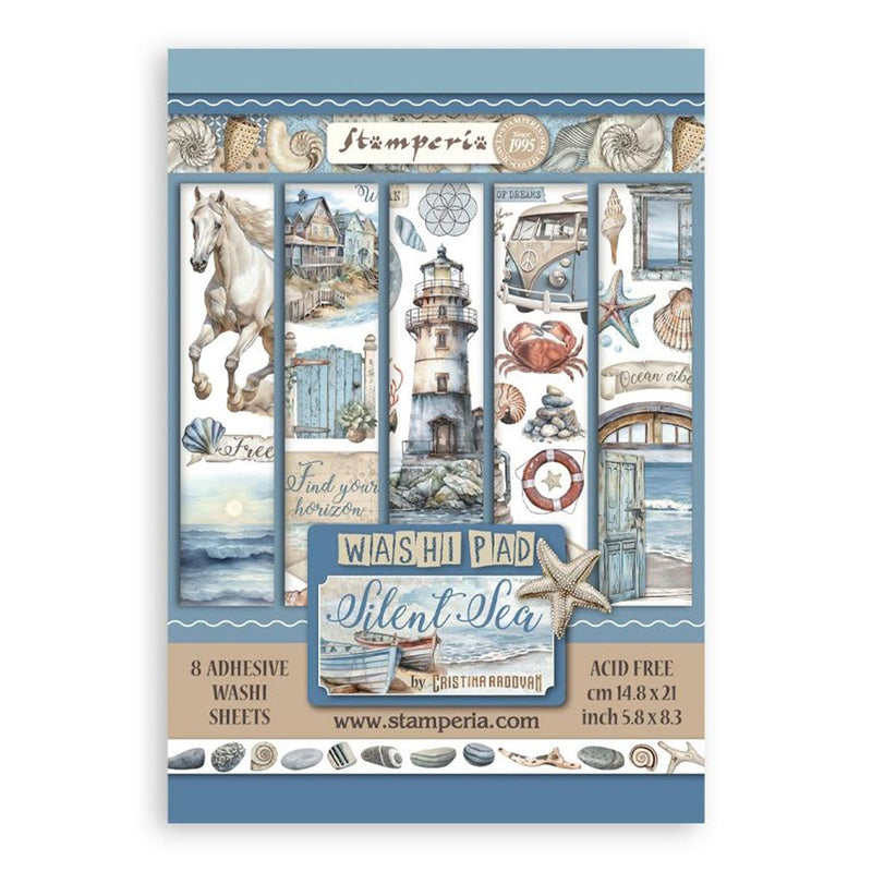 Stamperia A5 Washi Pad 8/Pkg - Silent Sea