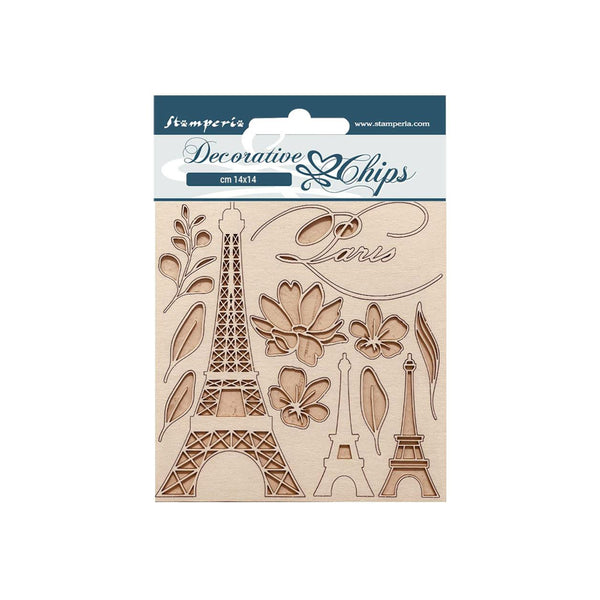 Stamperia Decorative Chips - Oh La La - Tour Eiffel*