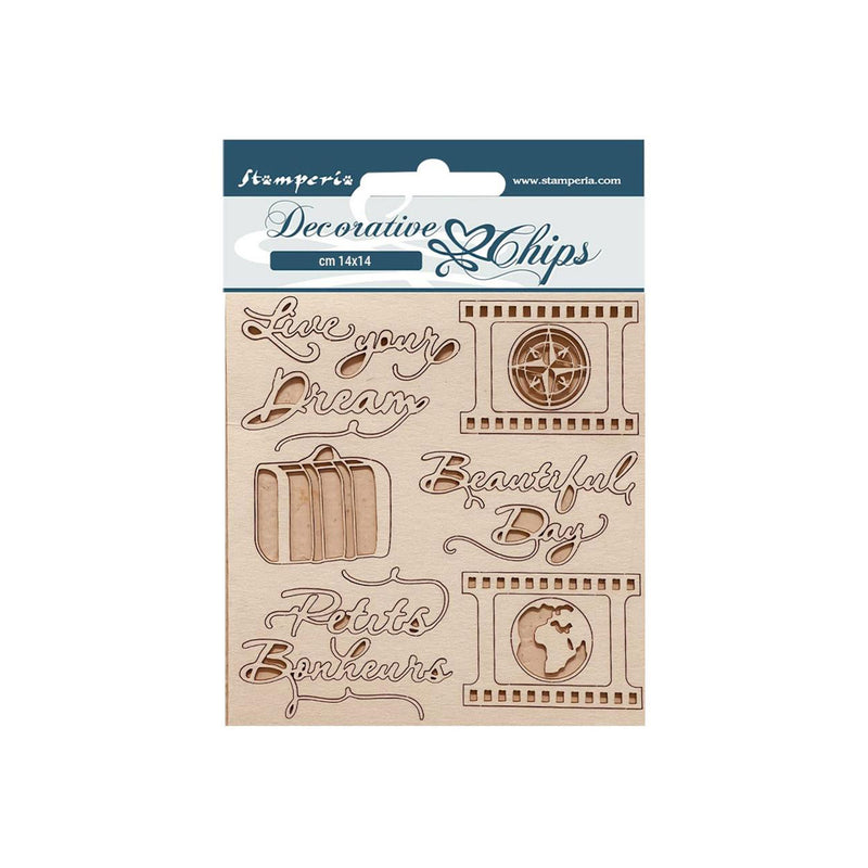 Stamperia Decorative Chips - Oh La La - Live Your Dream*