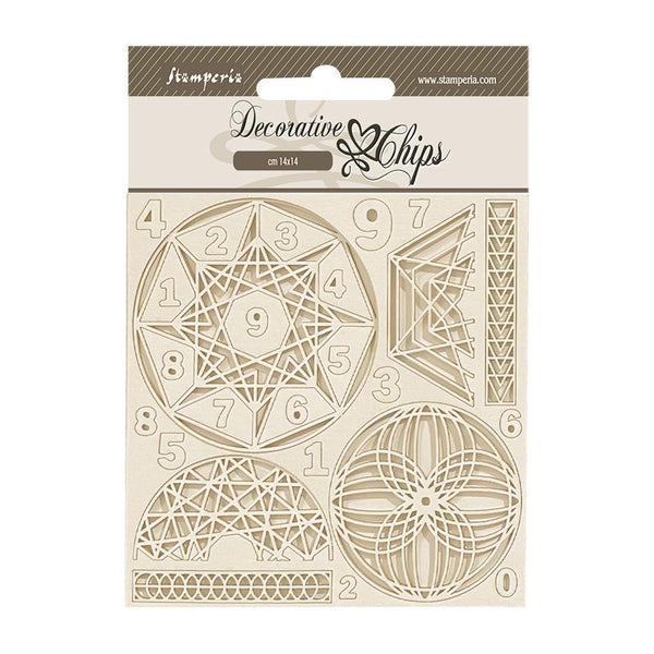 Stamperia Decorative Chips 5.5"x 5.5" - Fortune - Numbers