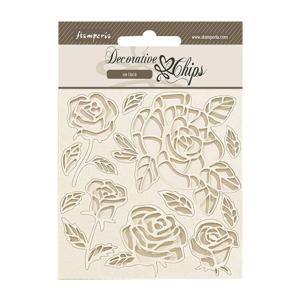 Stamperia Decorative Chips 5.5"x 5.5" - Shabby Rose - Roses