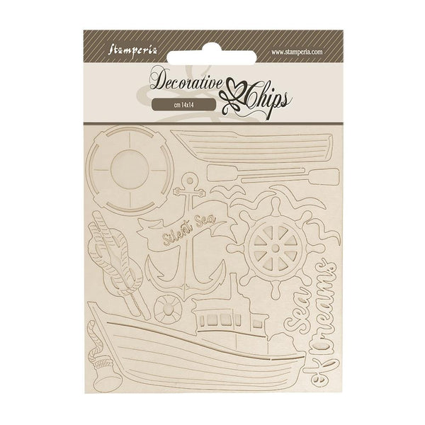 Stamperia Decorative Chips 5.5"x 5.5" - Silent Sea - Boat