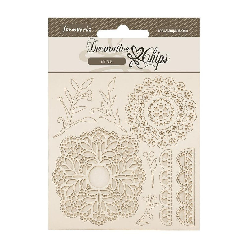 Stamperia Decorative Chips 5.5"x 5.5" - Timeless - Lace