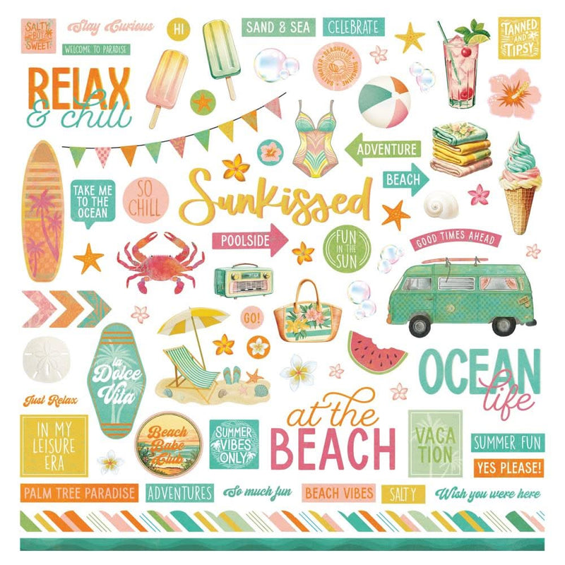 PhotoPlay Salt & Sea Stickers 12"X12" Elements