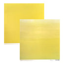 Two square sheets of yellow paper, one solid bright yellow and the other a soft green to pale yellow ombre, shown on a white background.