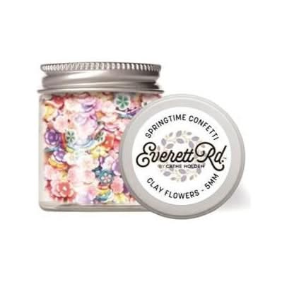 Everett Rd. Springtime Clay Flowers 5mm, Multicoloured