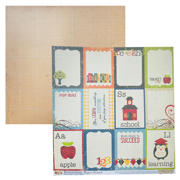 Simple Stories 12"x 12" Double-Sided Cardstock - Elementary - Flash Cards