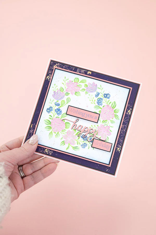 Crafter's Companion Sara Signature Floral Elegance Layering Stencil 5"X5" Floral Wreath*