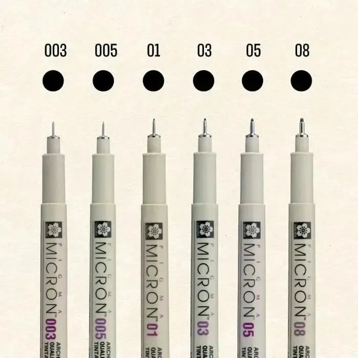 Sakura Pigma Micron 6pc Black Set A