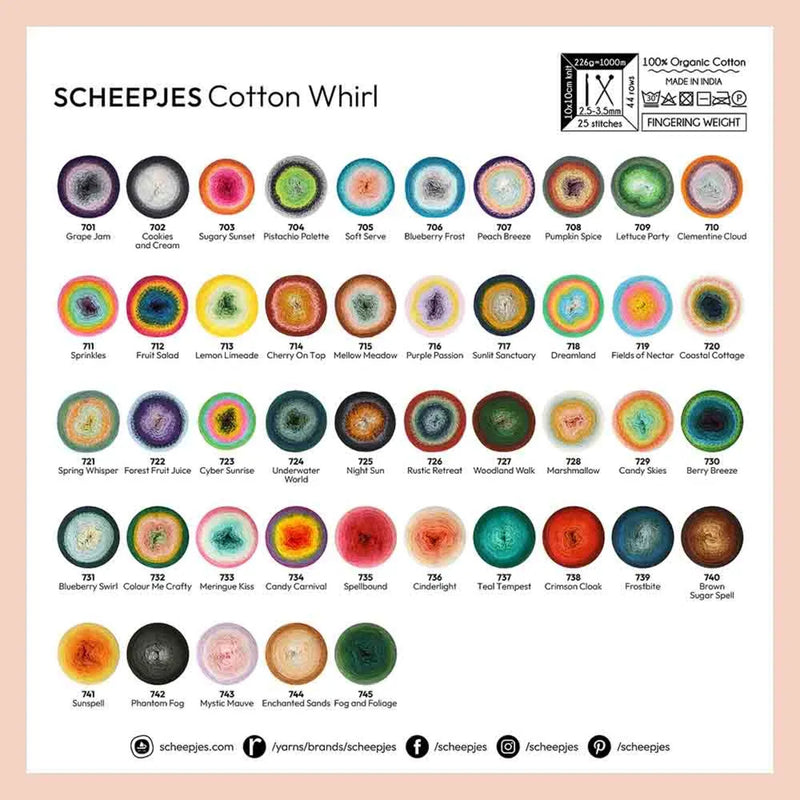 Scheepjes Cotton Whirl Yarn - Sugary Sunset