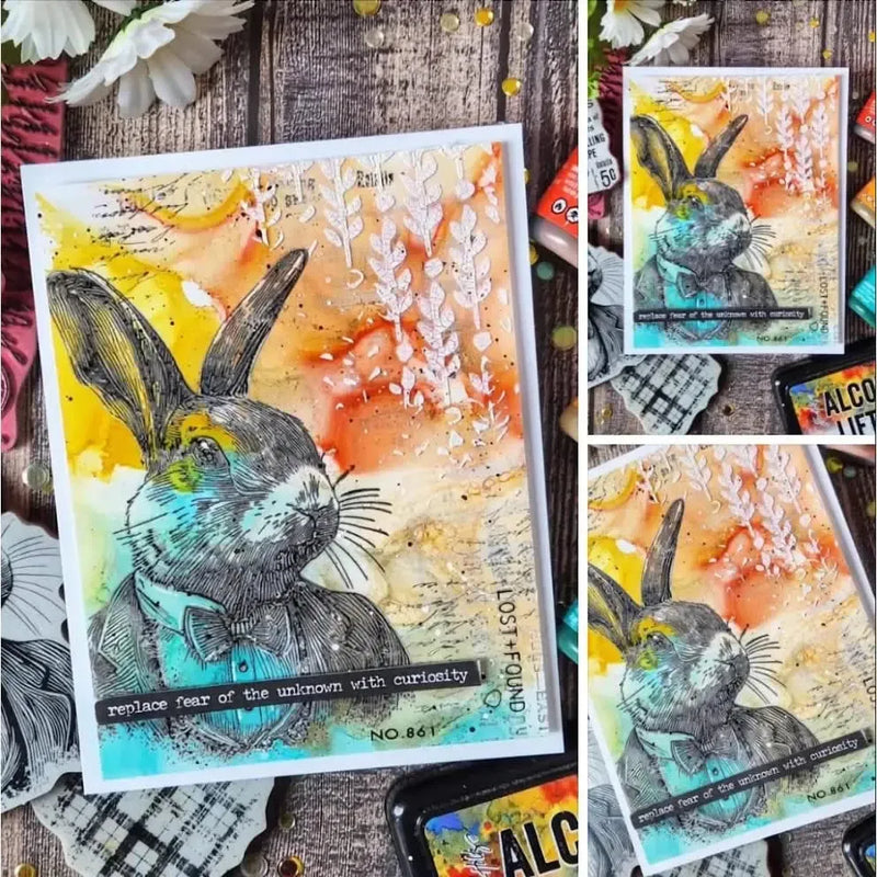 Tim Holtz Cling Stamps 7"x 8.5" - Mr. Rabbit