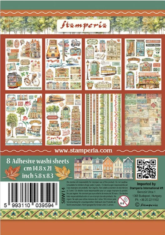 Stamperia A5 Washi Pad 8/Pkg - Art of Travelling