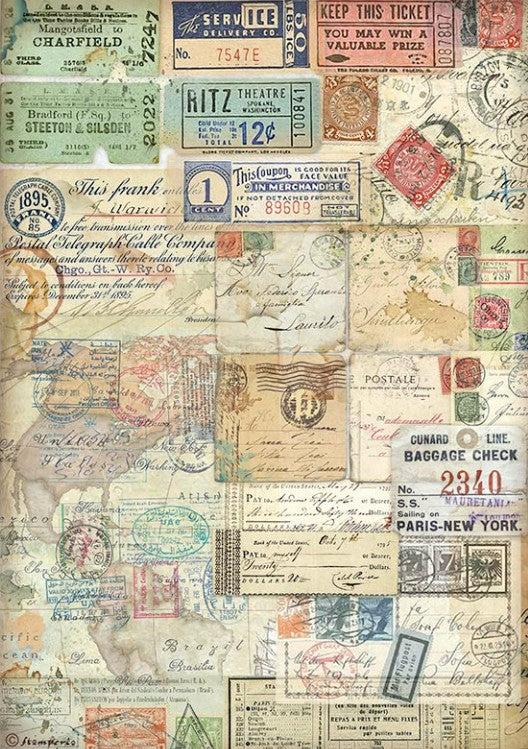 Stamperia A5 Washi Pad 8/Pkg - Art of Travelling