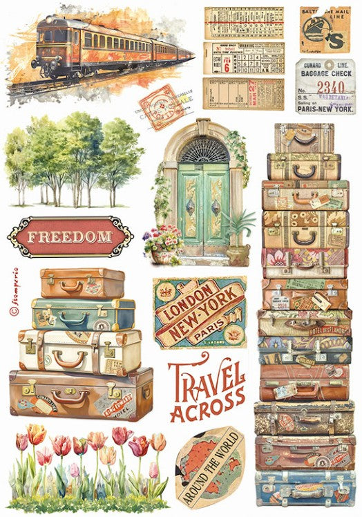 Stamperia A5 Washi Pad 8/Pkg - Art of Travelling