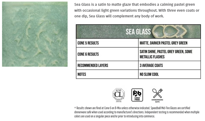 Speedball Mid-Fire Glaze 473ml - Sea Glass