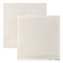 Two square sheets of off-white paper with a subtle grid pattern, overlapping on a white background. One sheet is slightly offset behind the other, showing a light wood grain texture on the reverse side.