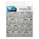 Ranger Jim Hurrey Create Peel-Apart Rubber Background Stamp featuring jack-o'-lanterns, in a clear plastic package with a white header card.