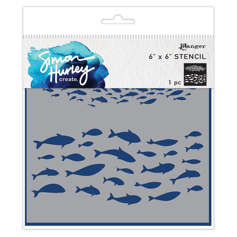 Simon Hurley create. Stencil 6"X6" Fish Frenzy
