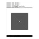 A product cover or packaging card for a cutting die set titled 'Simple and basic', featuring a black geometric concentric square pattern in the center on a white background with gray and black text bands at the top and bottom.