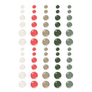 A sheet of oval nail polish color swatches arranged in columns, showing shades of white, coral red, taupe beige, dark olive green, and sage green on a plain white background.