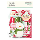 A package of scrapbook journaling bits from Kringle & Co. under the Simple Stories collection, featuring Christmas-themed stickers and cutouts including a snowman, Santa, an elderly woman, the word 'JOLLY', candy canes, and holiday text elements.