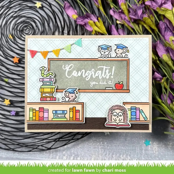 Lawn Fawn Clear Stamp Set - Simply Celebrate Graduation