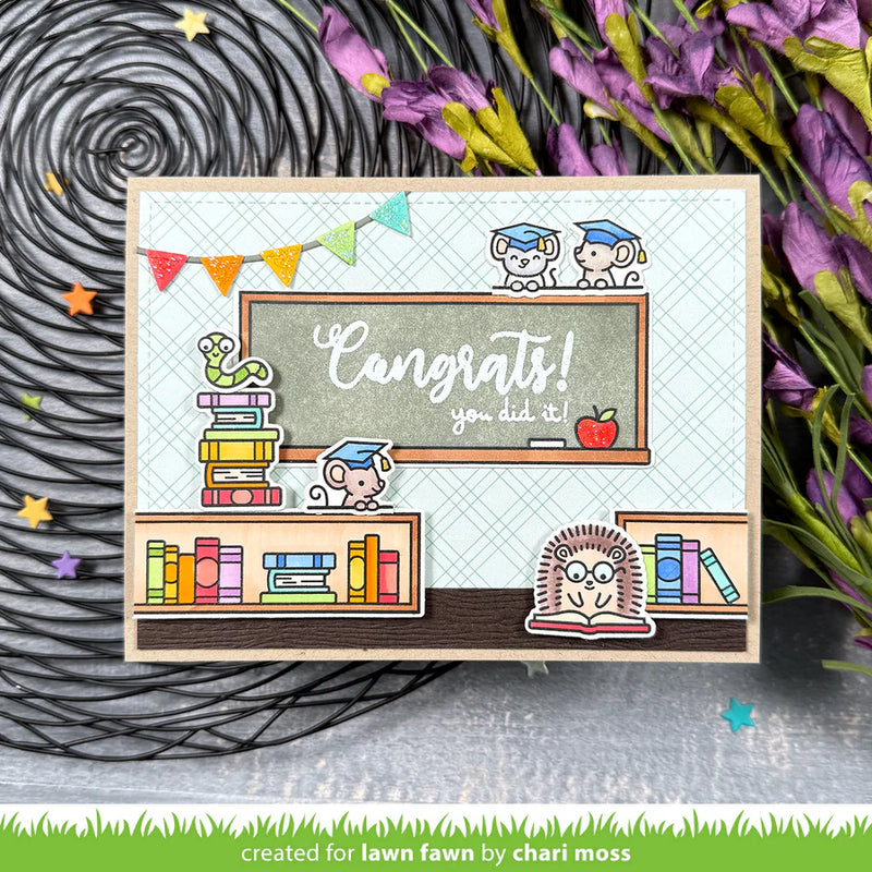 Lawn Fawn Clear Stamp Set - Little Woodland Library Friends